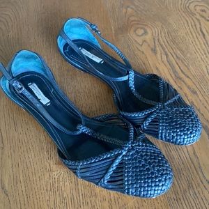 Bottega Veneta ballet flat with ankle straps navy